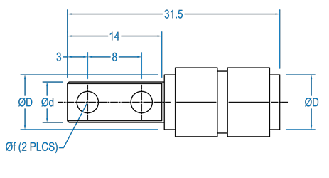 Non-Bracketed Two Hole Shaft Hexatorq
