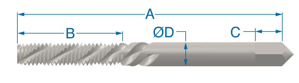 Spiral Flute Bottoming 2-Thread Chamfer